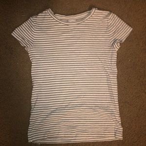 White shirt with black strips